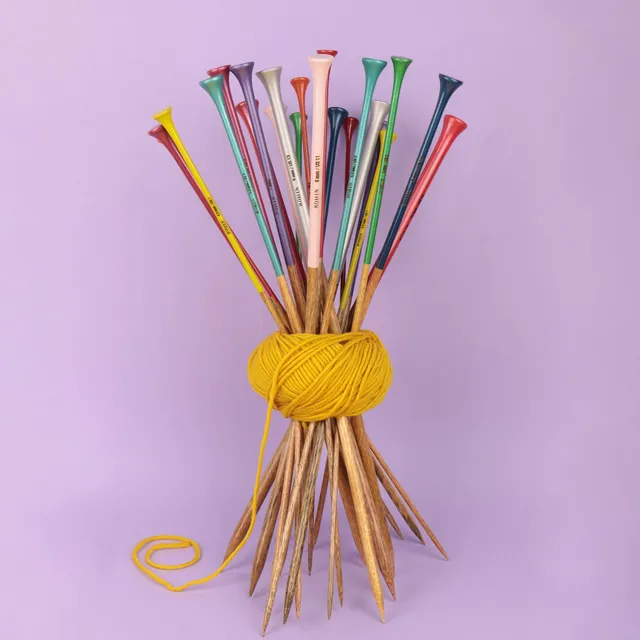 Bohin Aiguilles à tricoter bois 40 cm N°5 vert