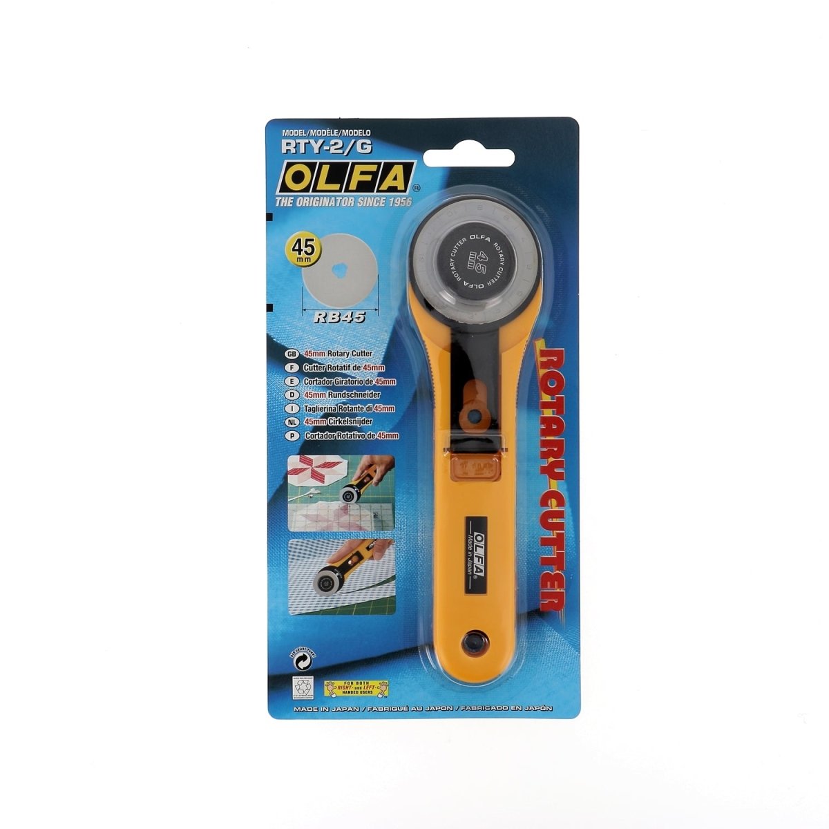 Olfa RTY Cutter Rotatif Tissu 45 mm Polyvalent