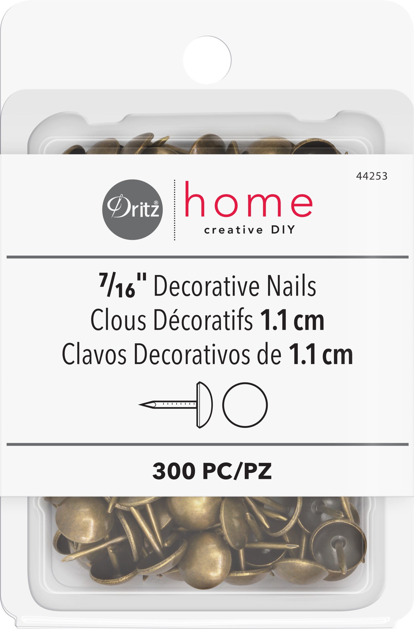 Dritz Lettering clous tapissier laiton antique 11 mm 300 pc