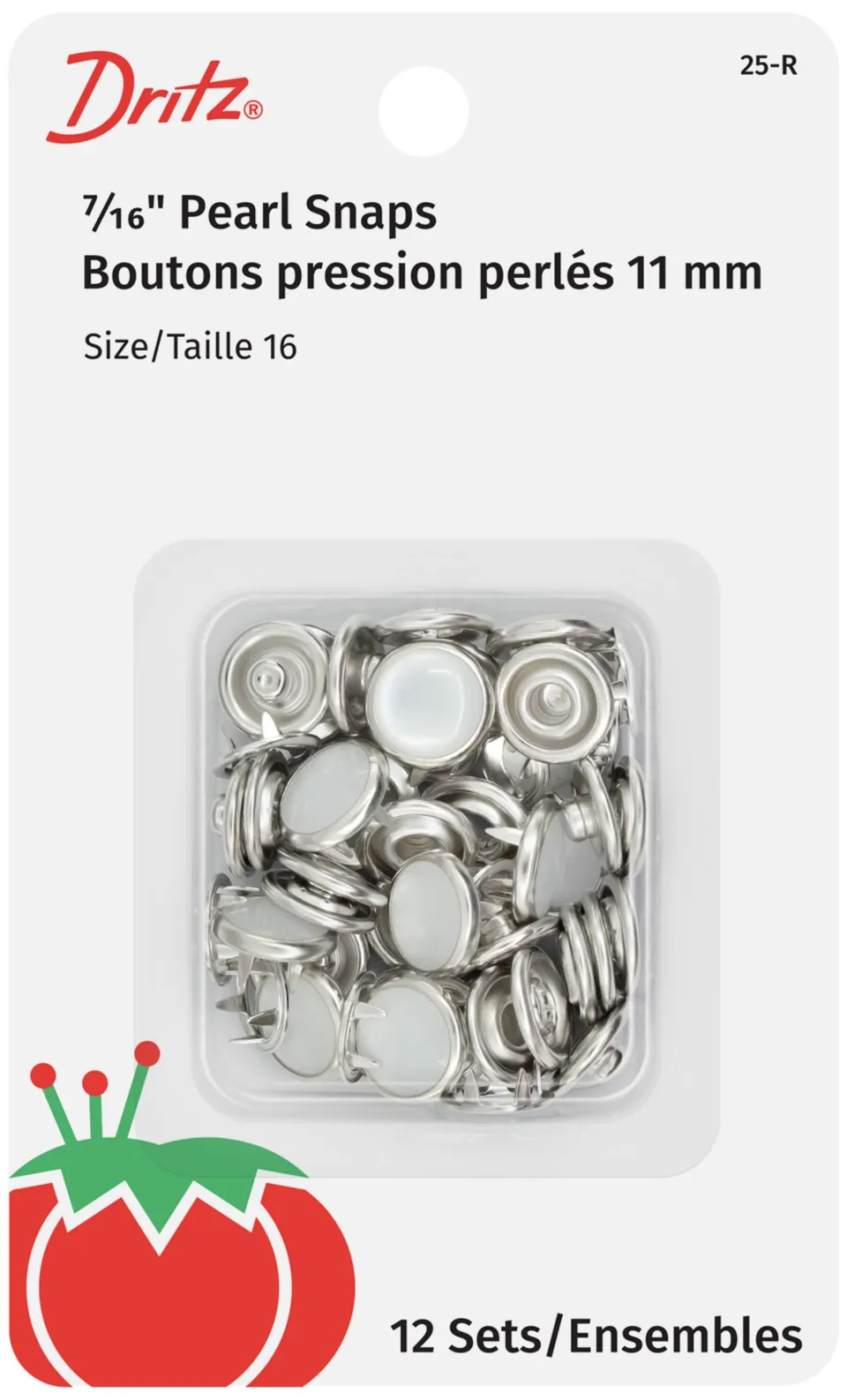 Dritz Pressions nacre blanc 11 mm 12 ensembles