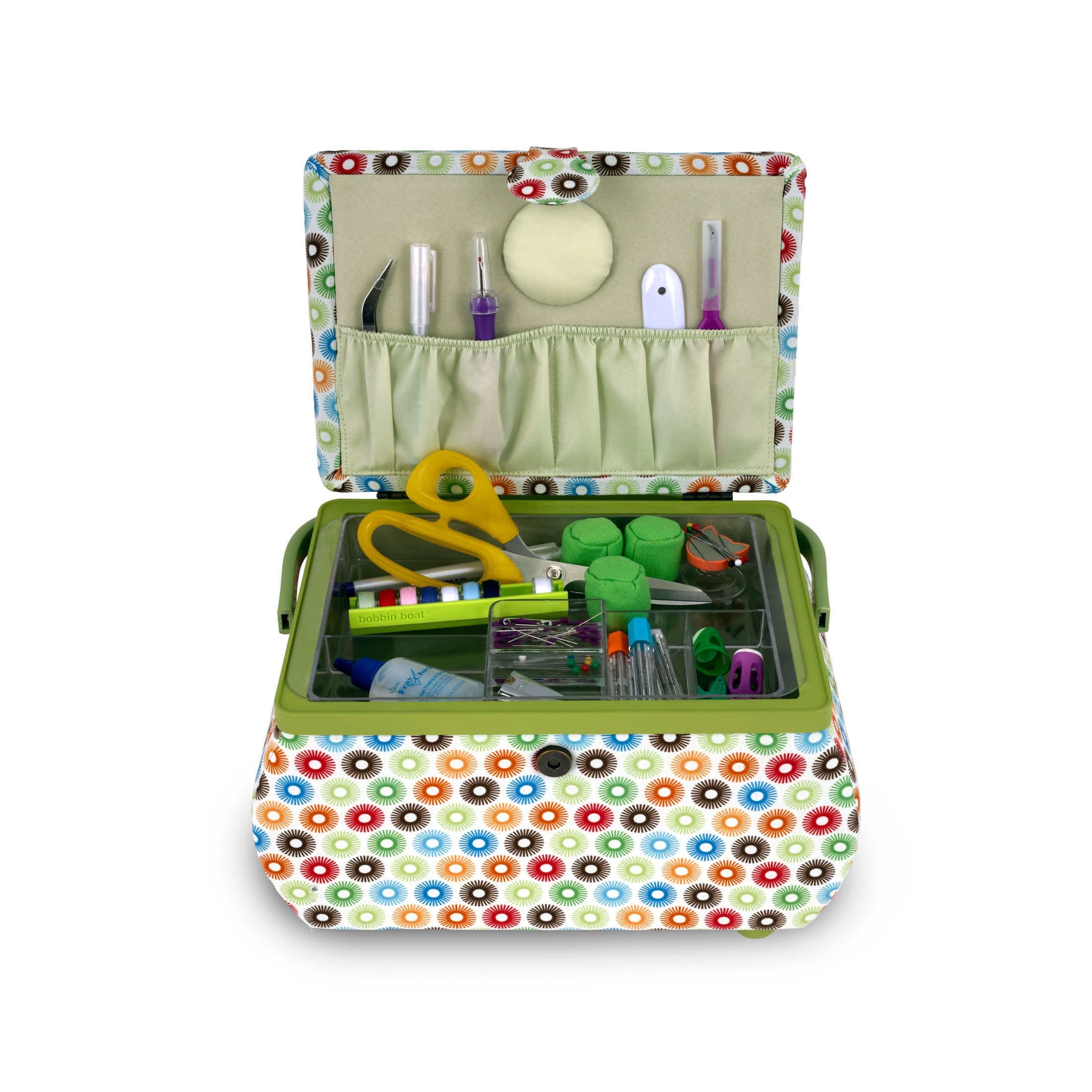 Dritz Panier Couture Grand Rétro Multicolore 32cm Boîte