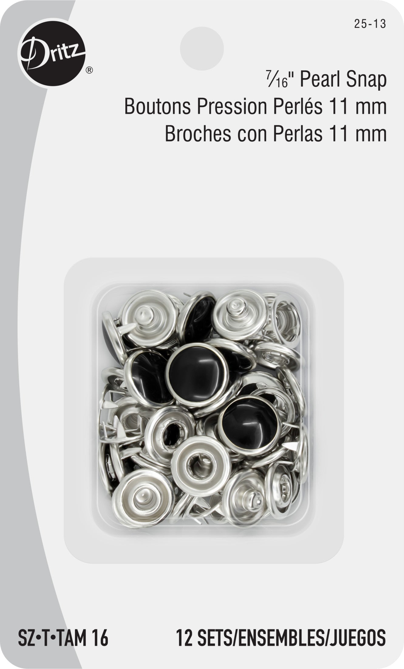 Dritz Pressions nacre blanc 11 mm 12 ensembles