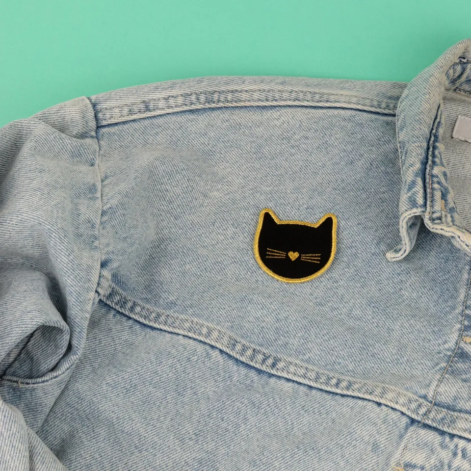 Bohin Patch thermocollant chat noir doré 5 x 5 cm