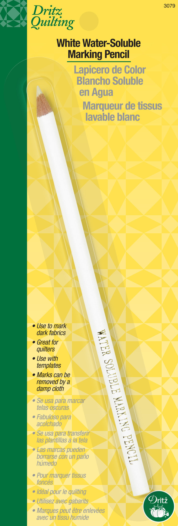 Dritz 3079 crayon marquage tissu blanc soluble à l'eau