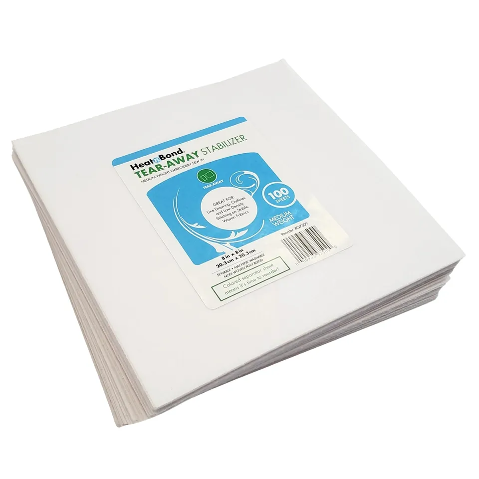 HeatnBond Stabilisateur broderie déchirable 20x20cm 100 feuilles