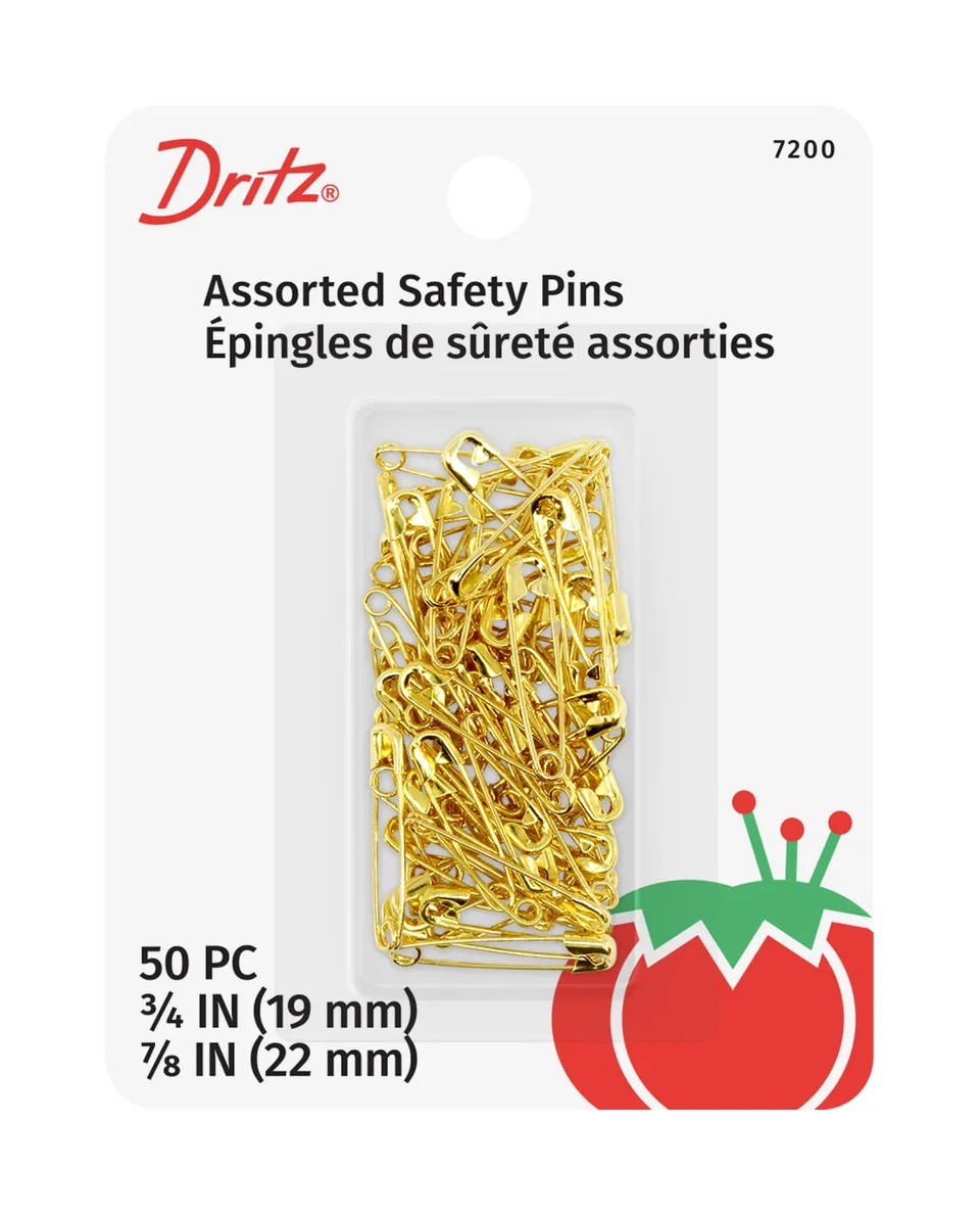 Dritz Épingles de Sûreté Dorées Tailles Assorties 50 pcs