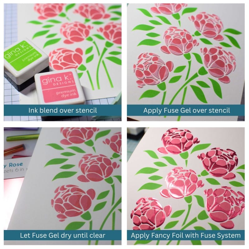 HeatnBond Gina K. Designs Fancy Foil transfert Dusty Rose mat 12 feuilles