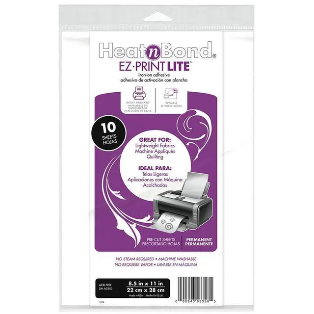 HeatnBond Lite Thermocollant EZ-Print 10 feuilles 21x28 cm