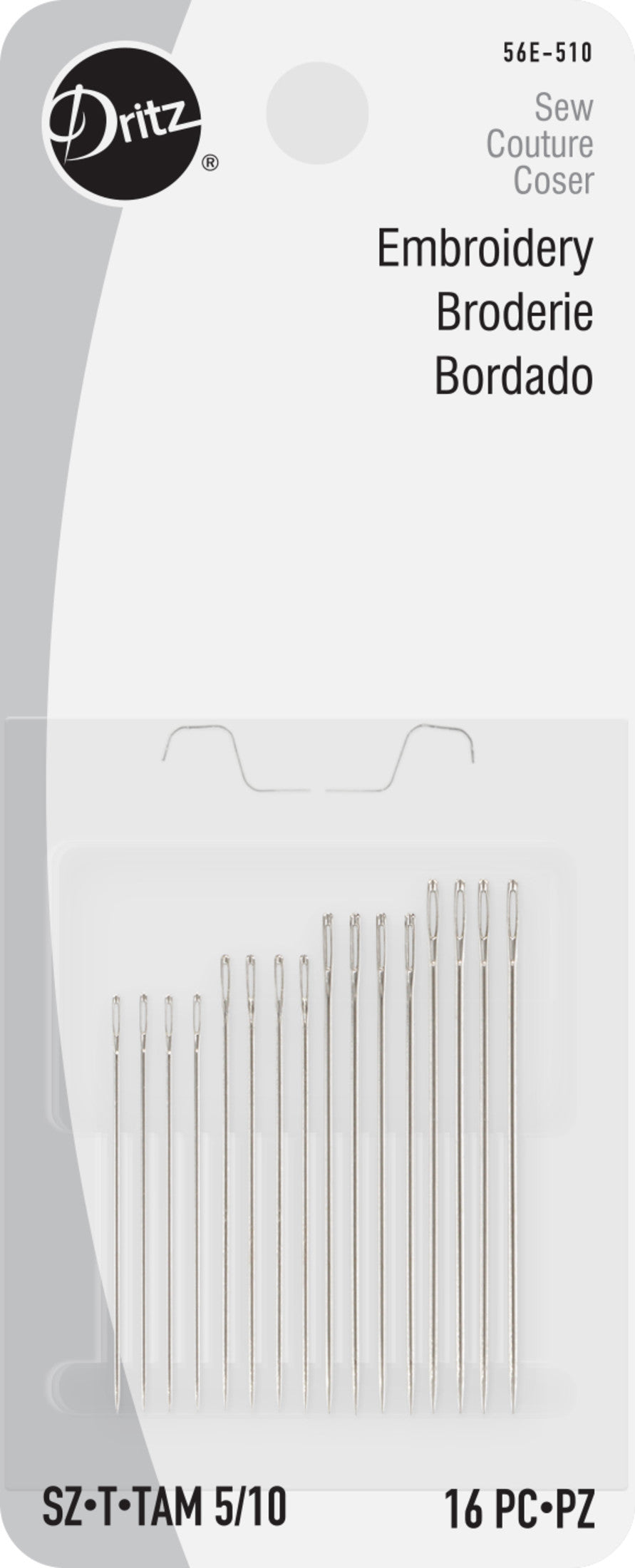 Dritz Aiguilles à broder main assorties 3/9 chas long