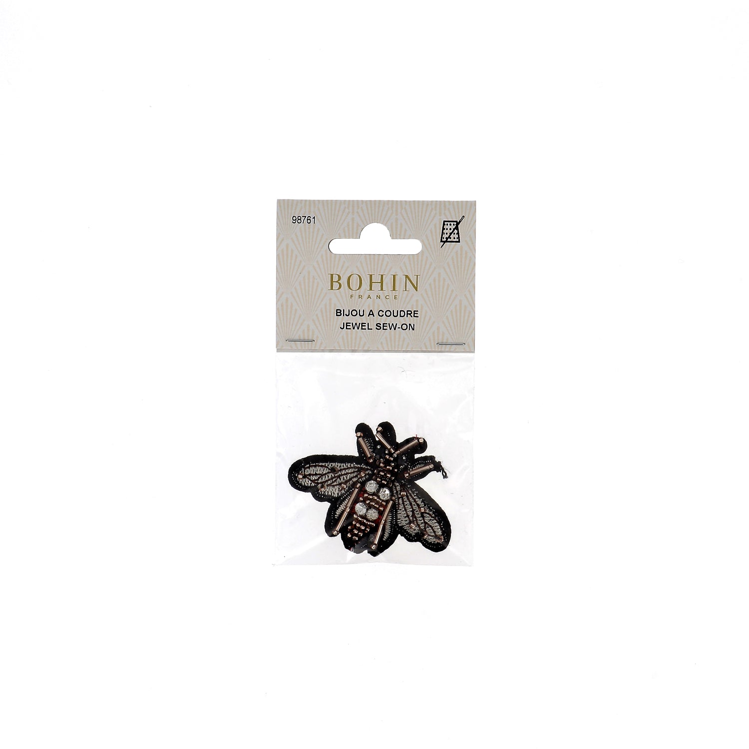 Bohin bijoux à coudre abeille brodée dorée customisation