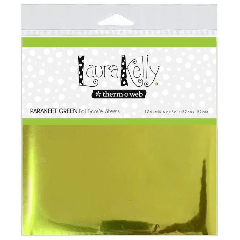 Laura Kelly Parakeet Green feuille transfert foil vert 12 pcs