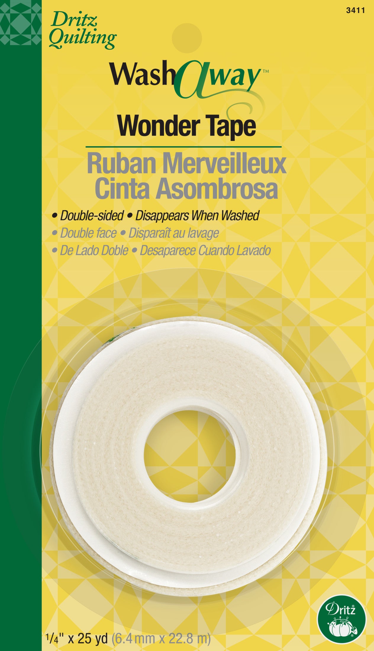 Dritz Adhesives Tapes 406 ruban adhésif blanc 6 mm soluble