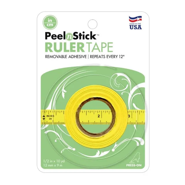 PeelnStick Ruler Tape mètre adhésif couture 12,7mm x 9,1m