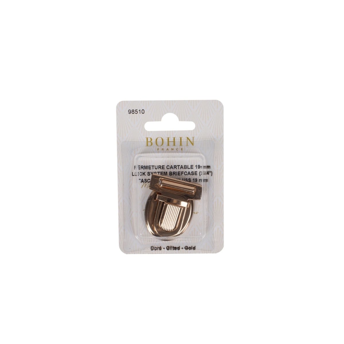 Bohin petit fermoir cartable métal argent 14 mm