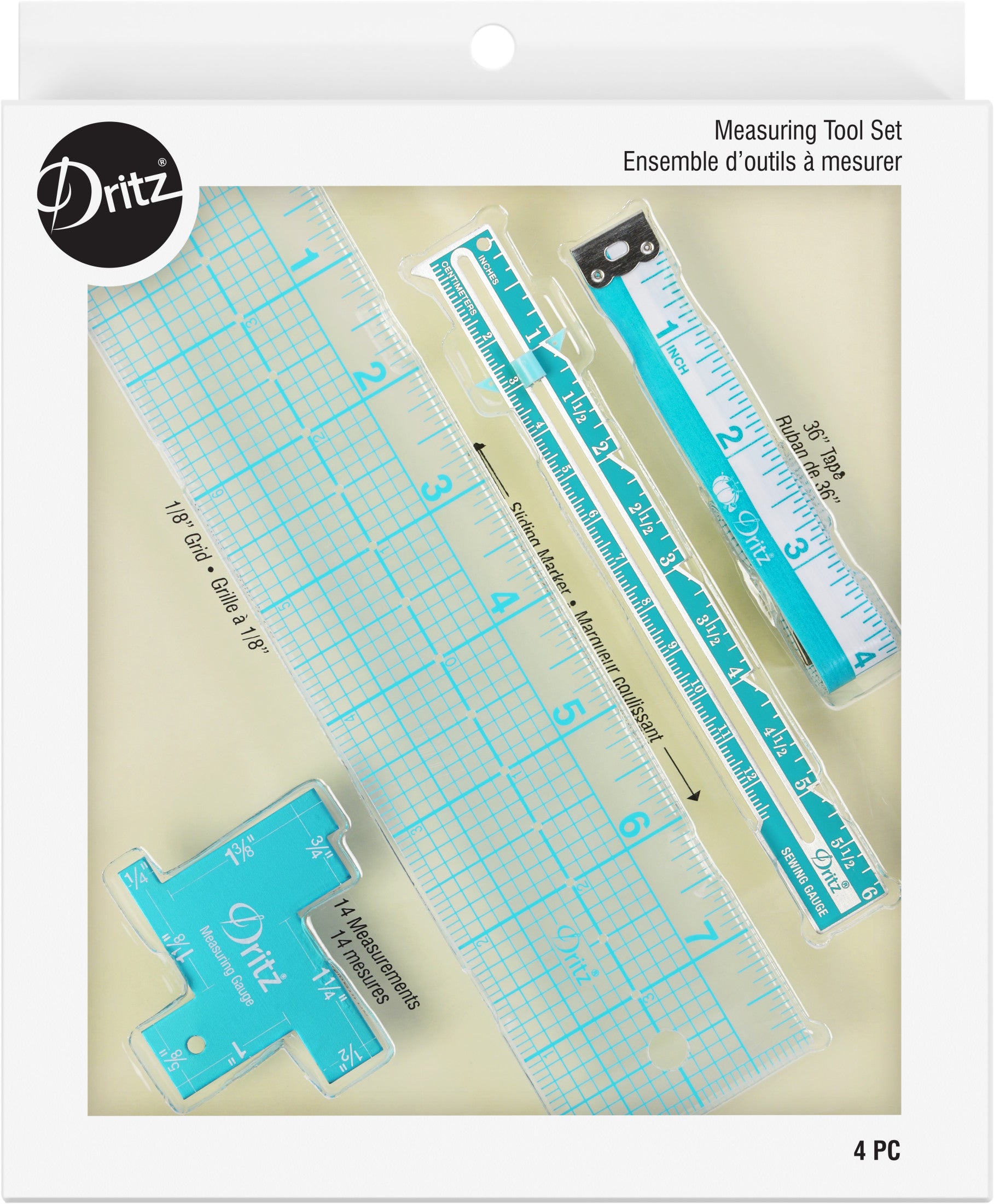 Dritz 27101 kit mesure couture 4 pcs règle mètre