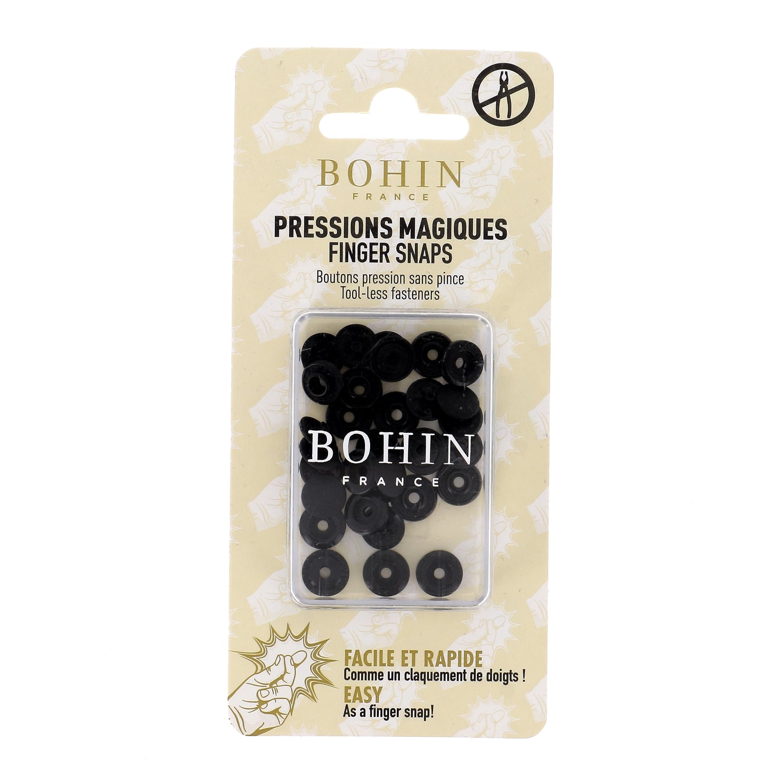 Bohin Pressions magiques bouton pression 9 mm mauve