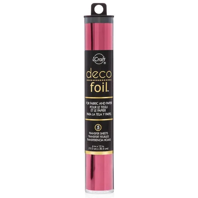 HeatnBond Deco Foil Wild Cherry feuille transfert rouge 5 feuilles
