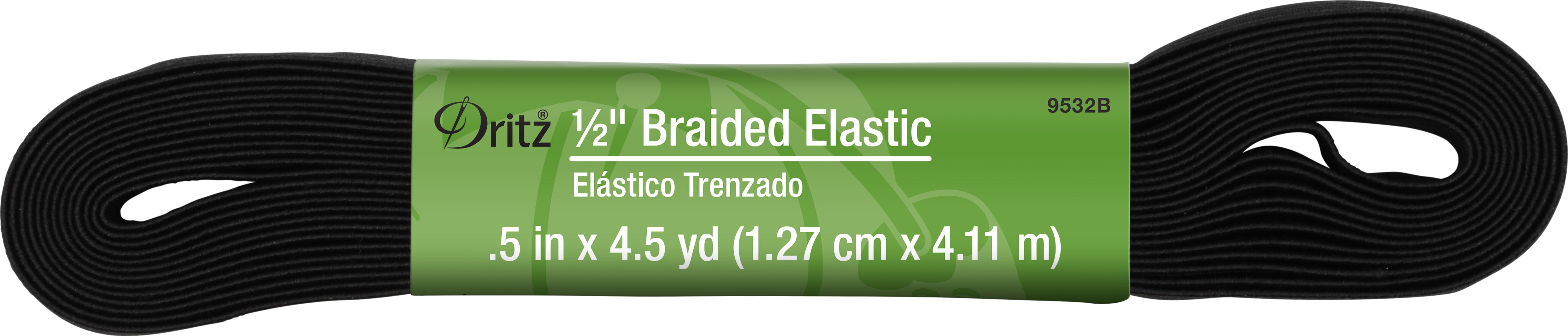 Dritz élastique tressé noir 12 mm 1,4 m