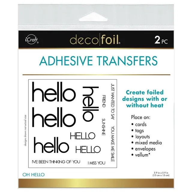 HeatnBond Deco Foil Oh Hello transfert adhésif 2 feuilles