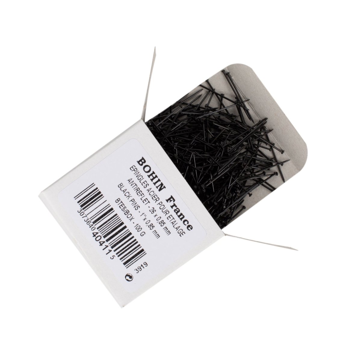 Bohin Épingles épingles acier verni noir boîte 100 g