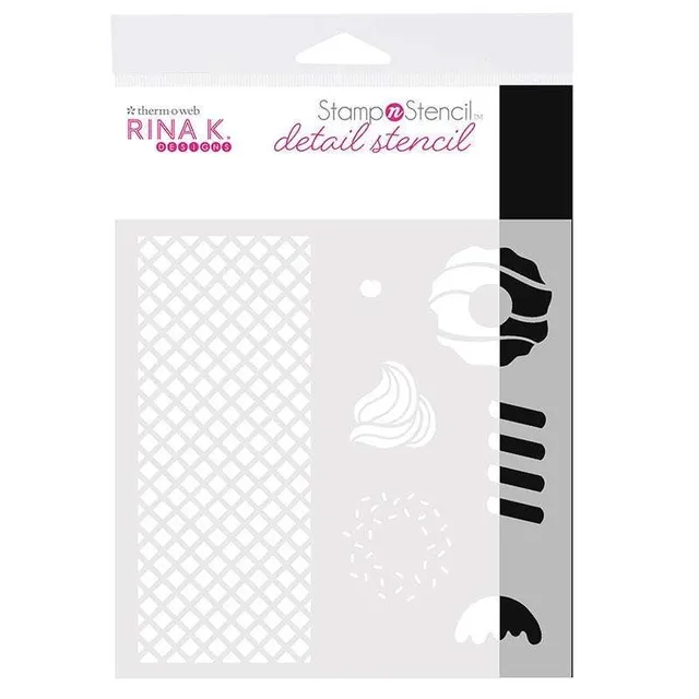 Rina K. Designs Sweet Stuff pochoir détail StampnStencil 15x15 cm