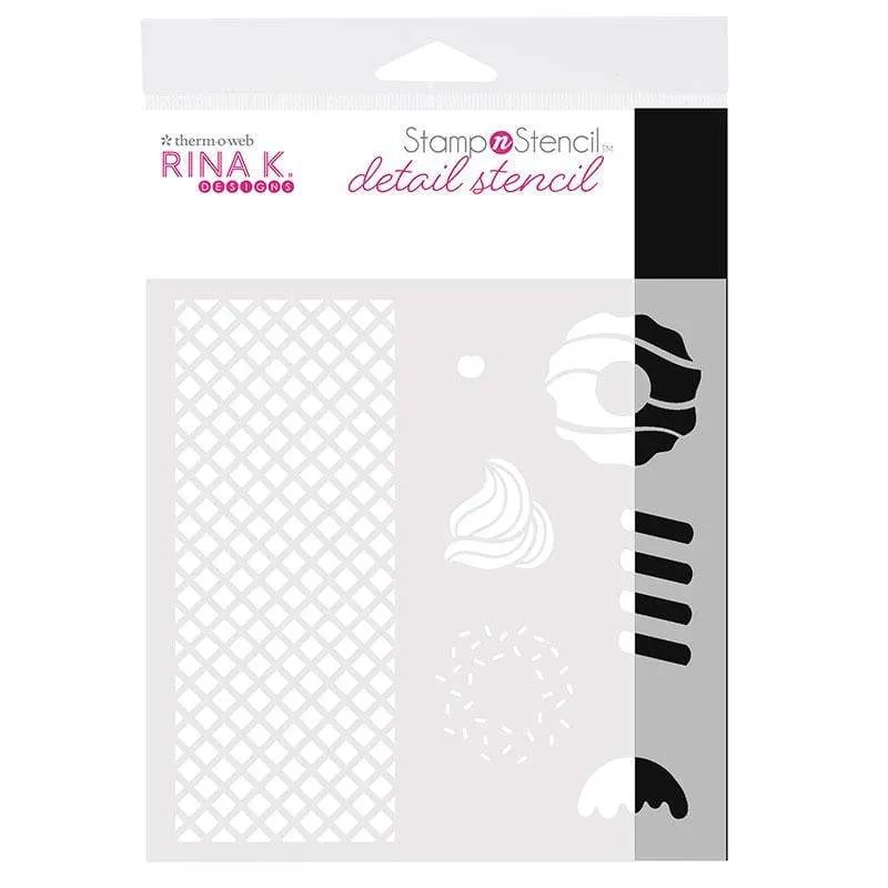 Rina K. Designs Sweet Stuff pochoir détail StampnStencil 15x15 cm