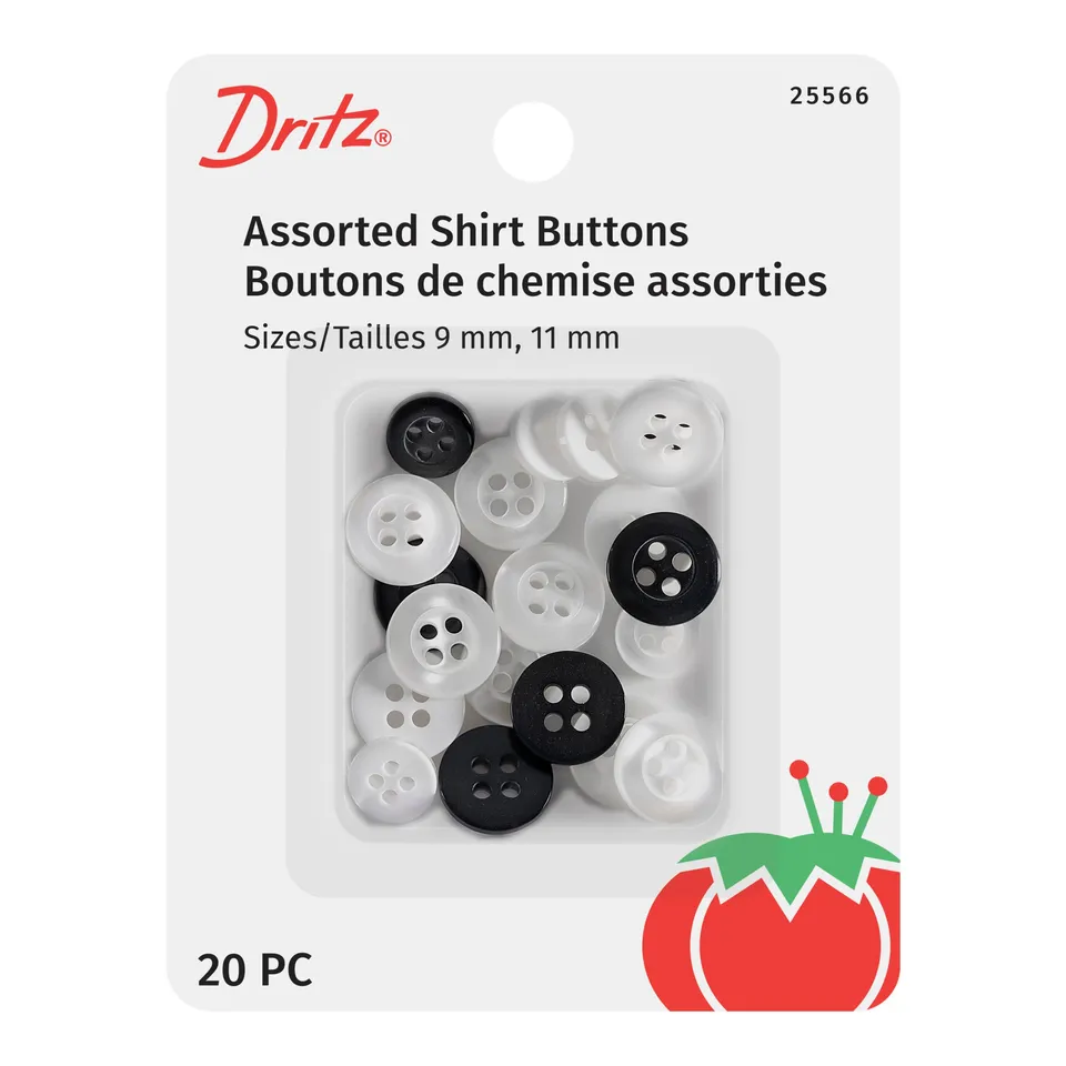 Dritz 25566 boutons chemise assortis 9 et 11 mm 20 pc