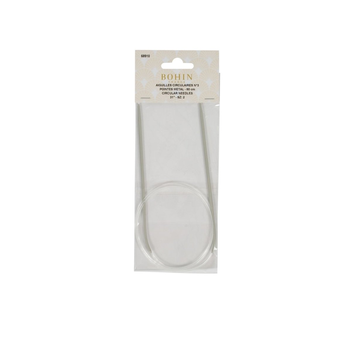 Bohin Tricot & Crochet N°4 aiguille circulaire 80 cm alu