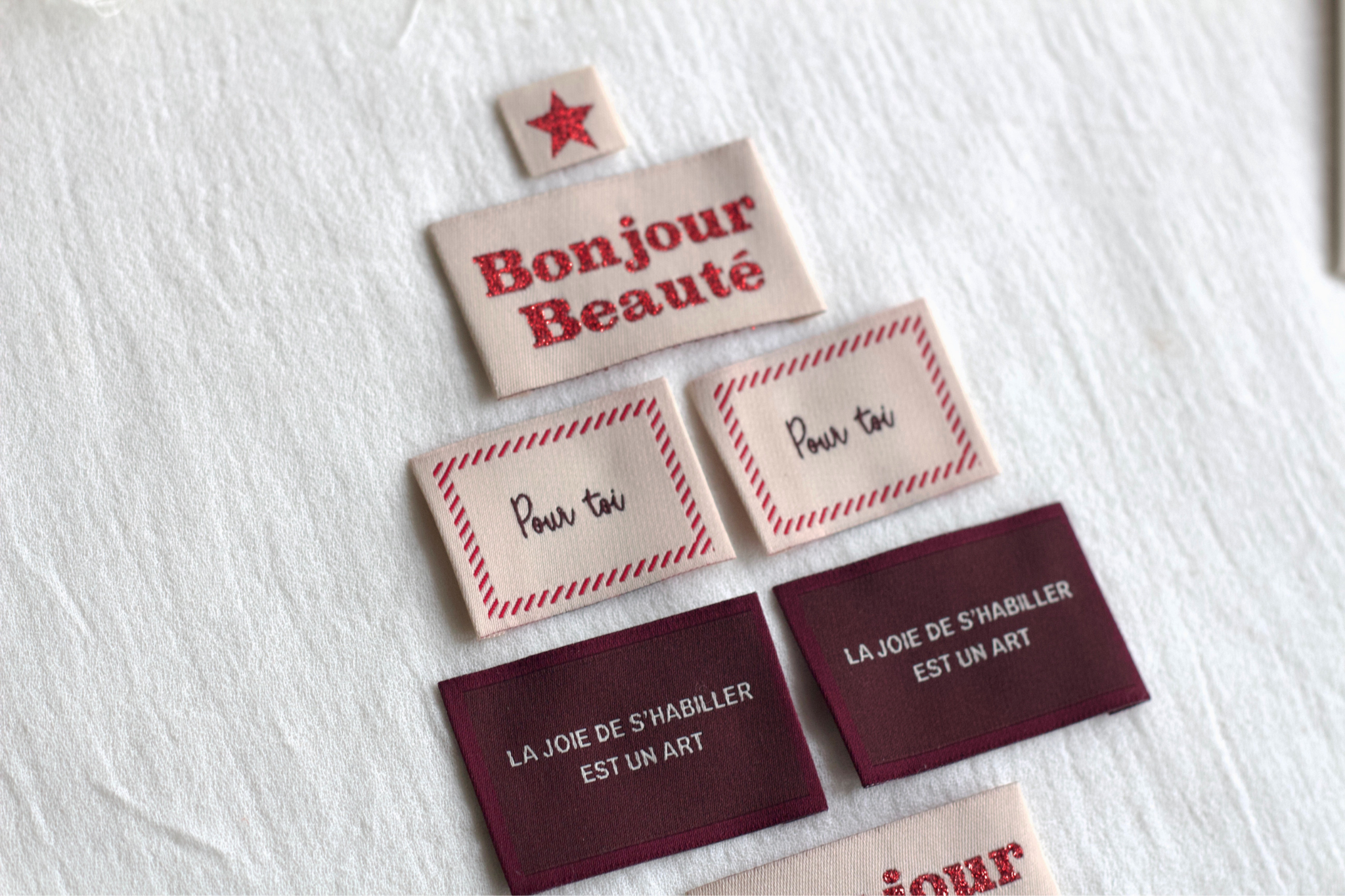 La Petite Maison Couture Chocolat x10 étiquettes tissées polyester