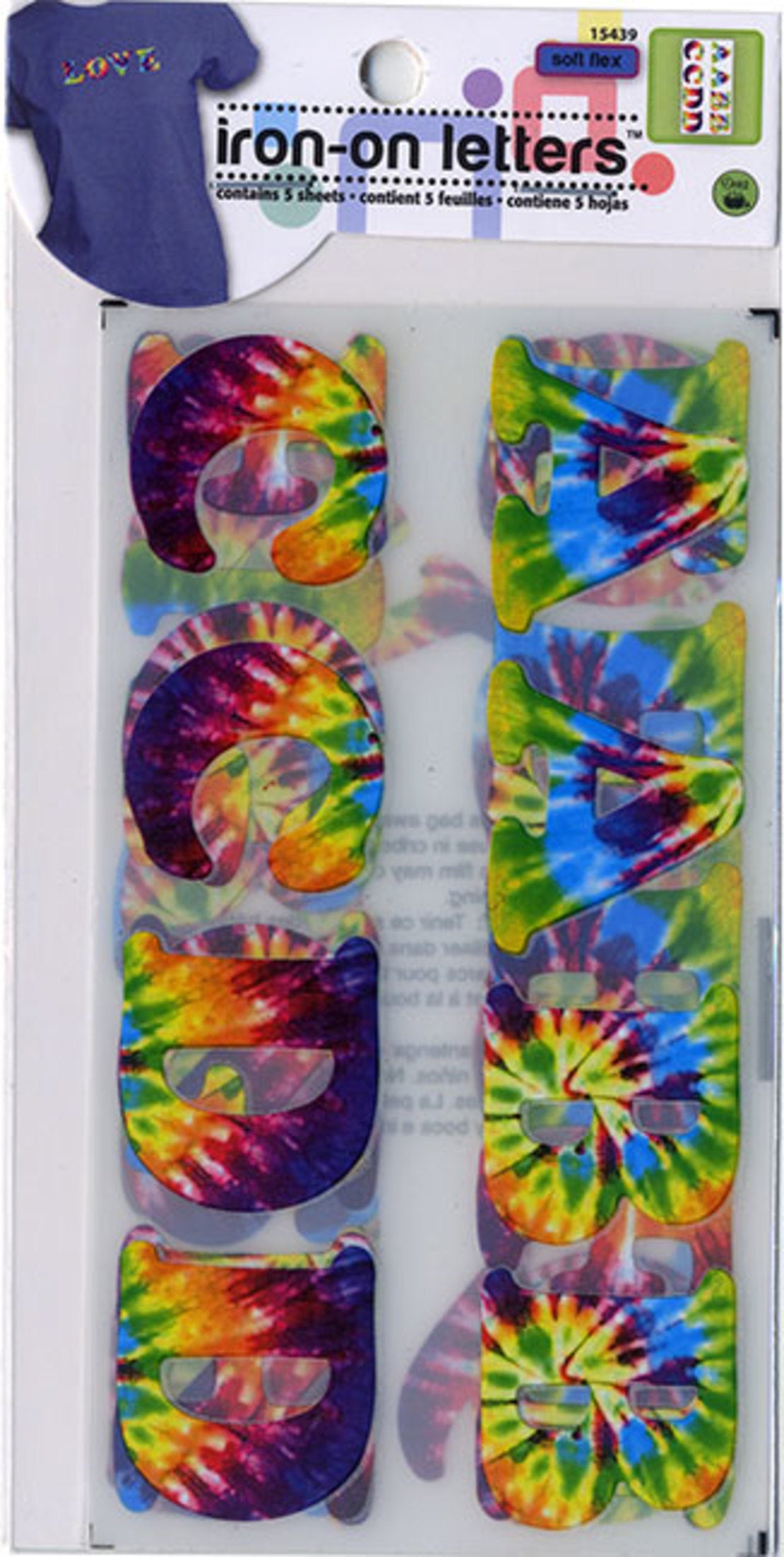 Dritz Lettres Thermocollantes Flex Multicolores 5 Feuilles