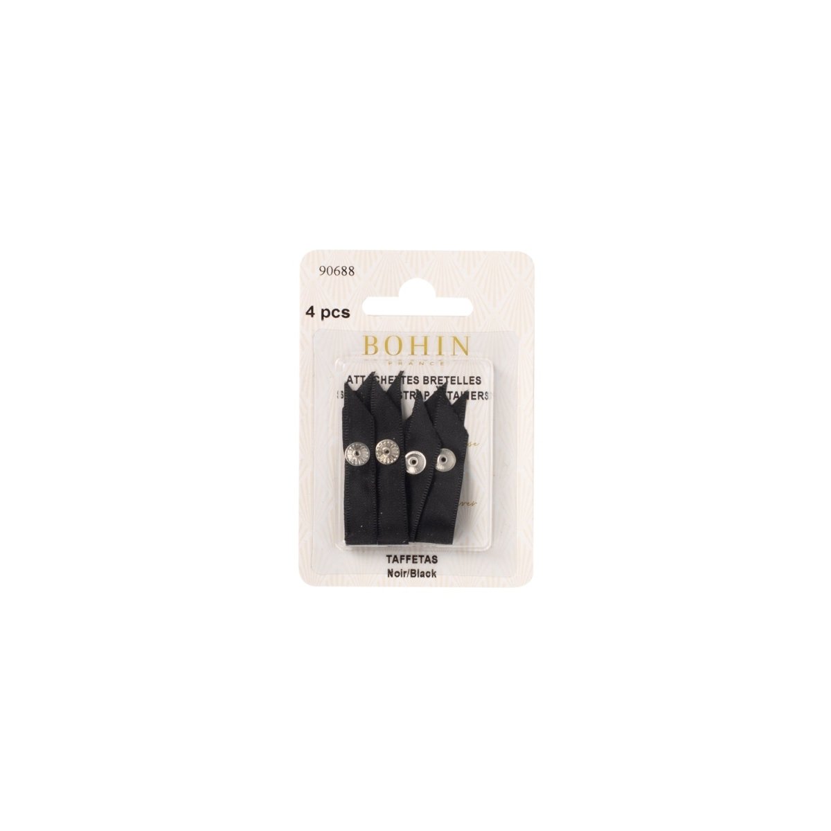 Bohin Accessoires lingerie attache bretelle Noir x4