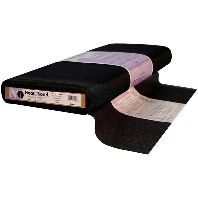 HeatnBond Tricot entoilage thermocollant noir 50 cm 2 yards