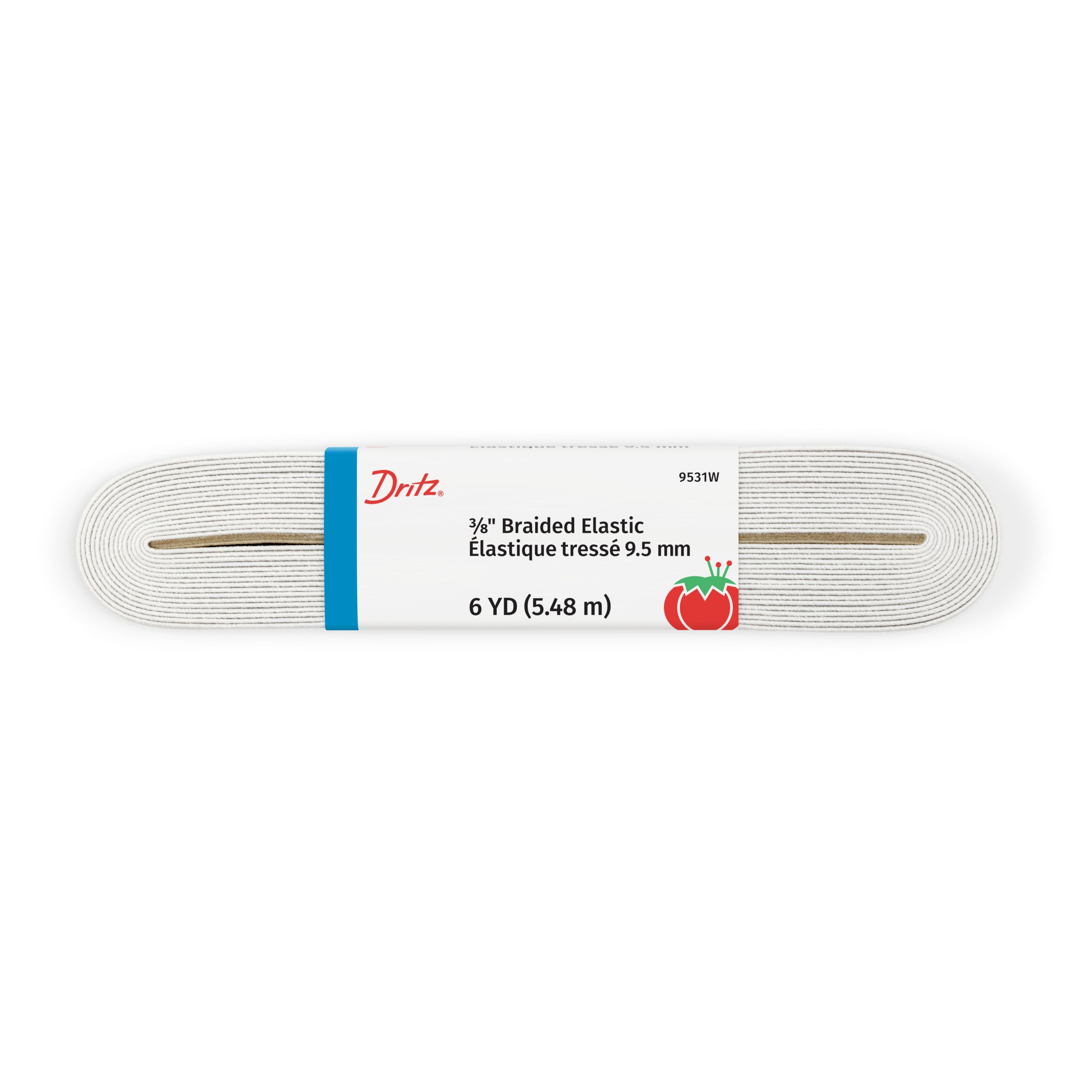Dritz Élastique tressé blanc 10 mm 5,5 m couture