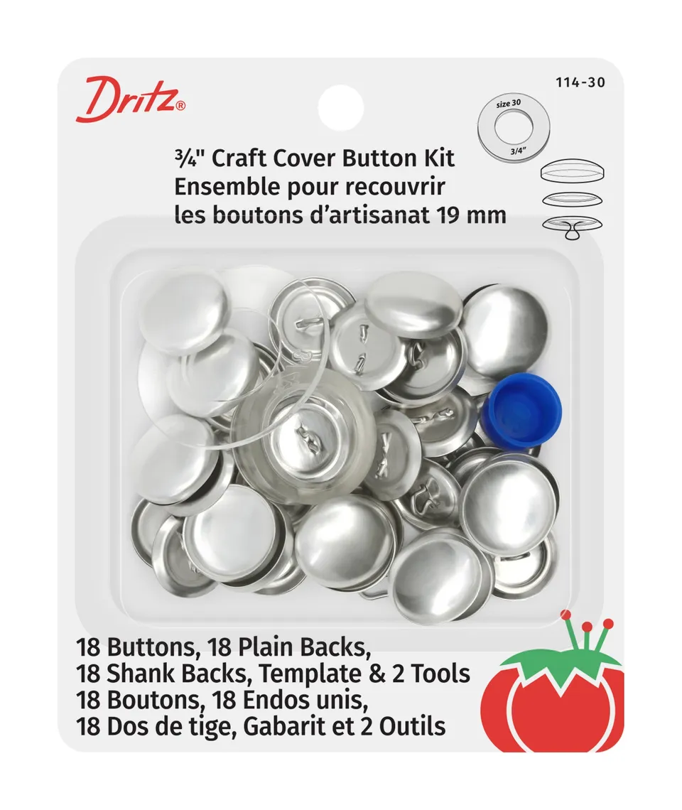 Dritz Kit Boutons à Recouvrir 7/8" Tissu Personnalisé
