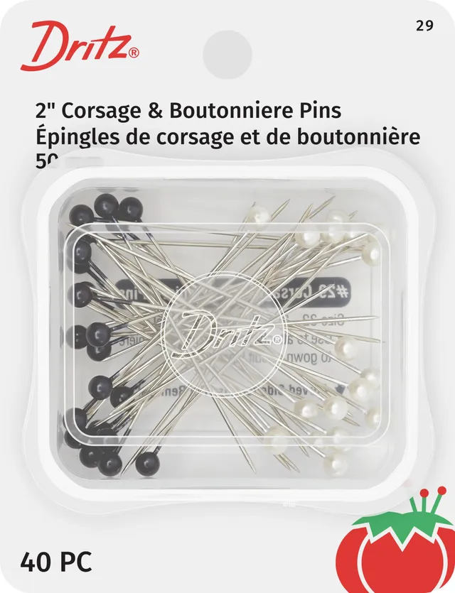Dritz 29 épingles corsage 5 cm noir blanc 40 pièces