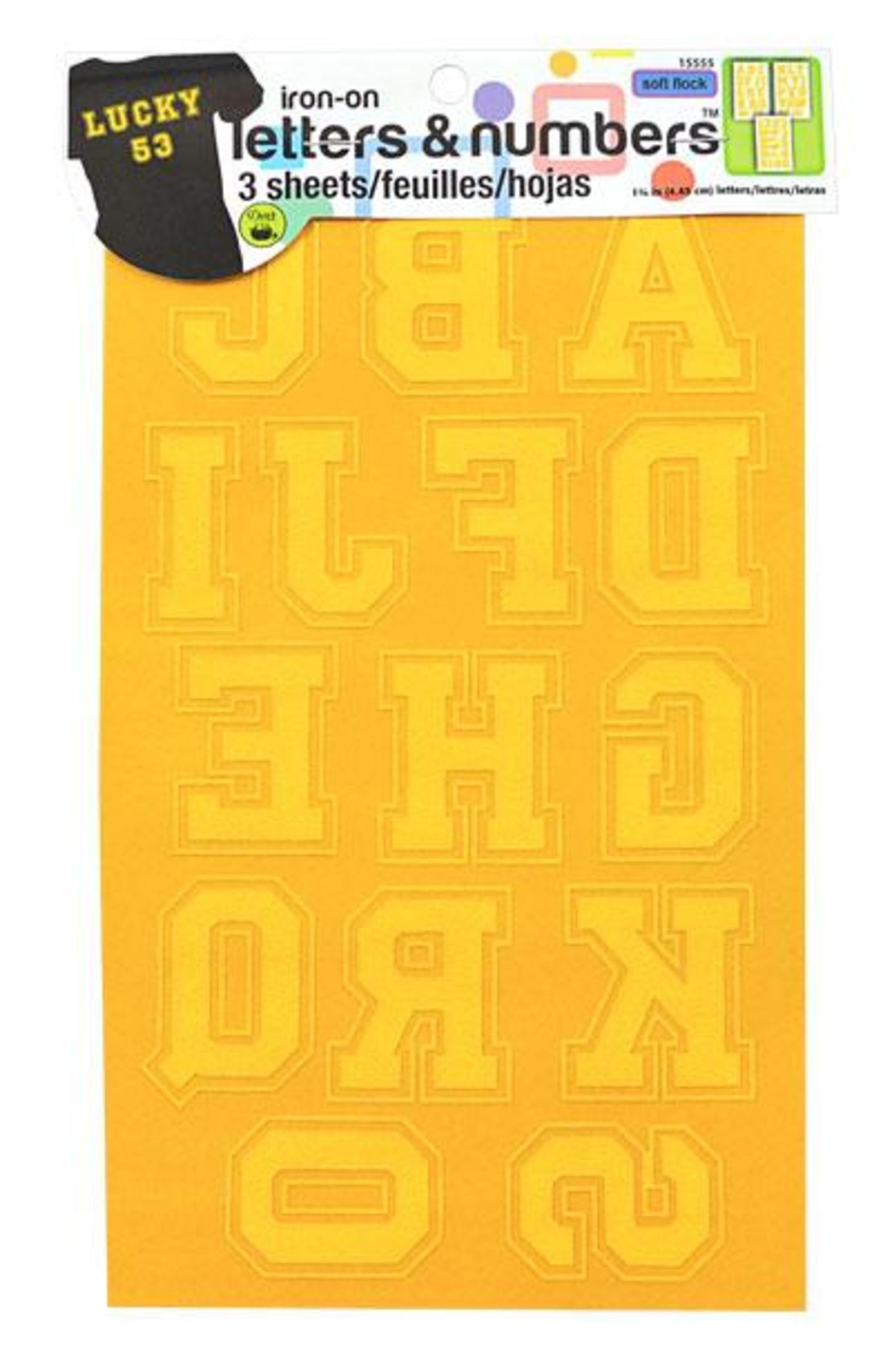 Dritz Lettres Thermocollantes Flock Jaune 3 Feuilles