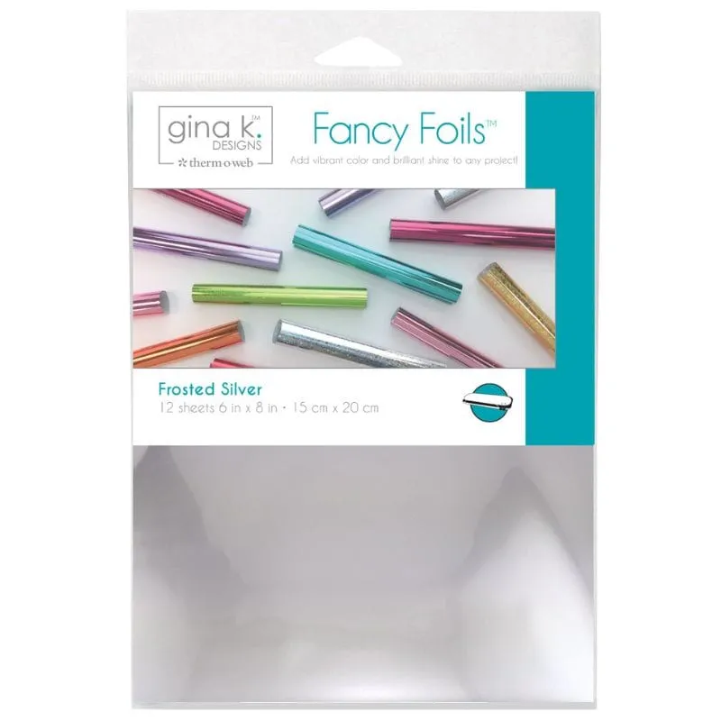 Gina K. Designs Fancy feuille transfert Frosted Silver mat 12 feuilles