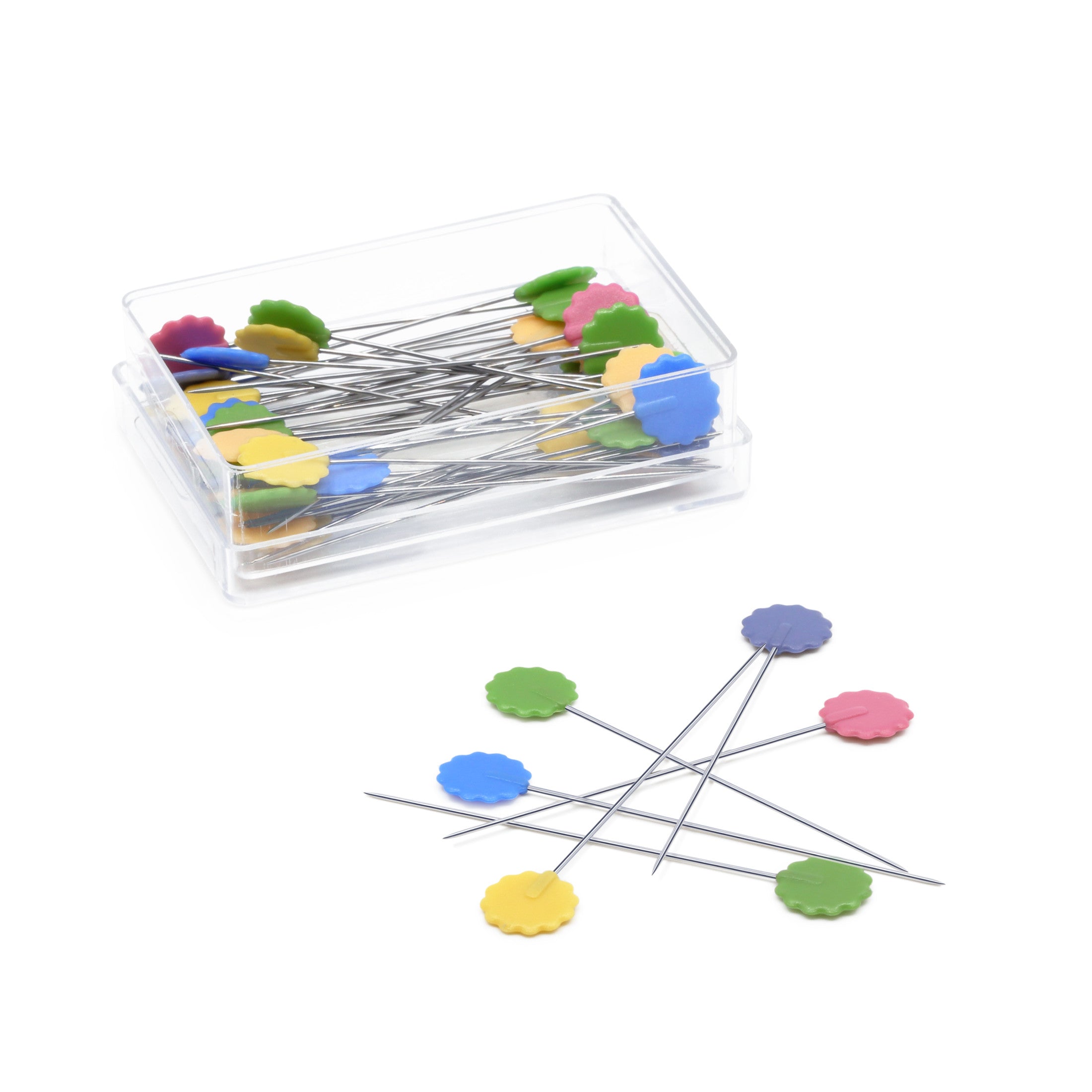 Dritz épingles fleur plates assorties x50