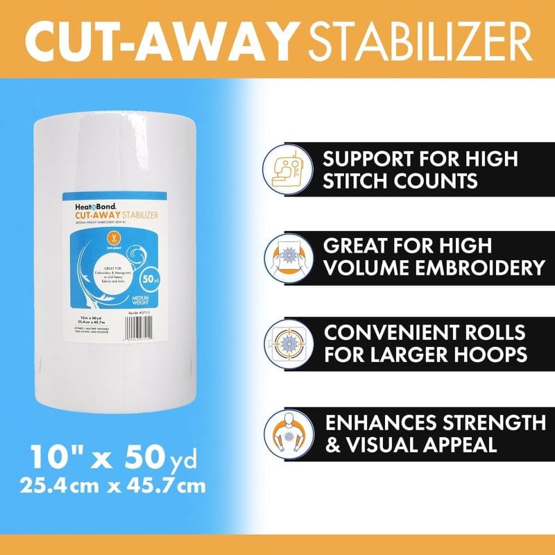 HeatnBond Cut Away stabilisateur broderie moyen 25cmx45m