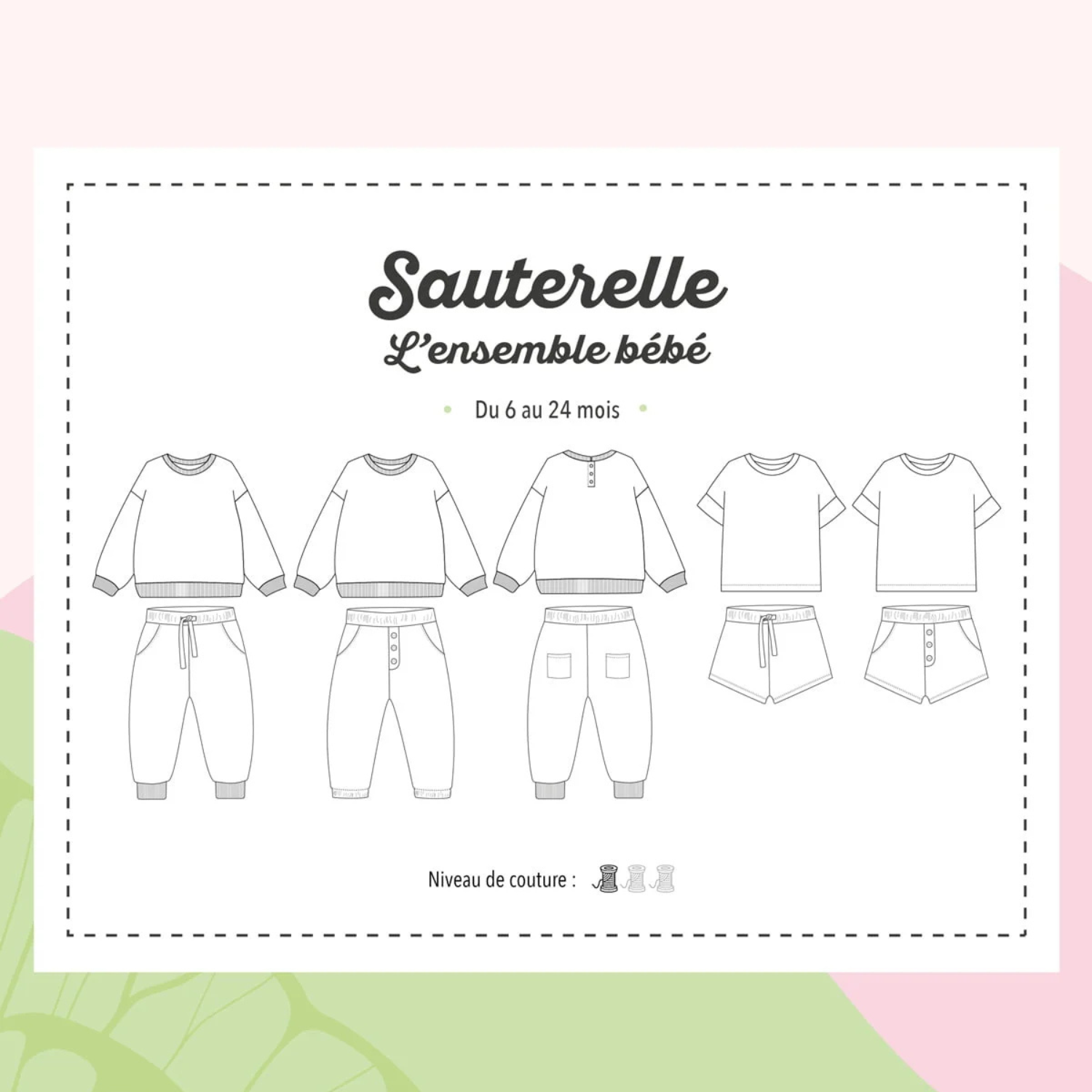 Bohin Sauterelle Marmaï patron couture ensemble bébé 6-24 mois