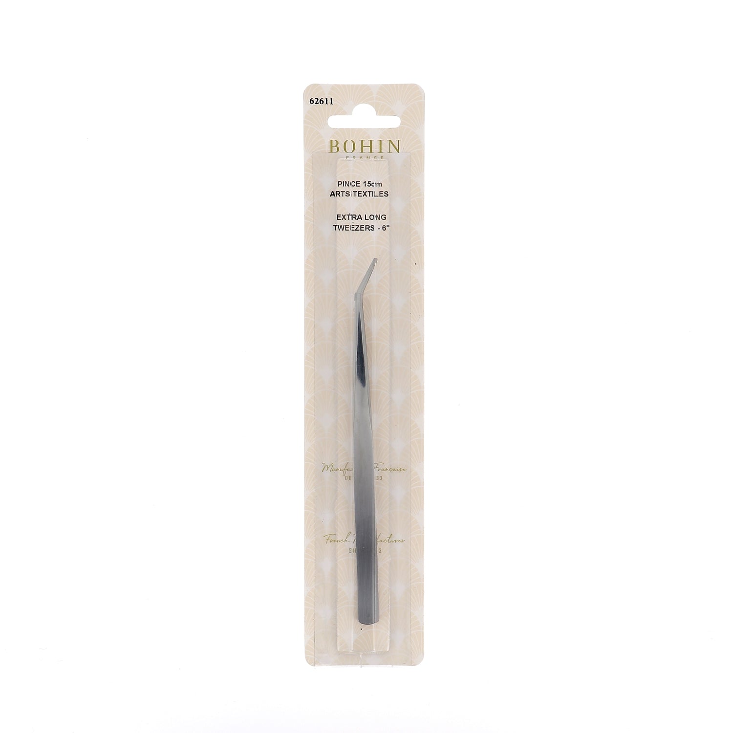 Bohin Pince art textile brucelles epoxy rouge 13 cm