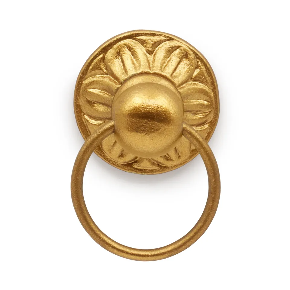 Dritz anneau poignée fonte dorée 1.6" meuble
