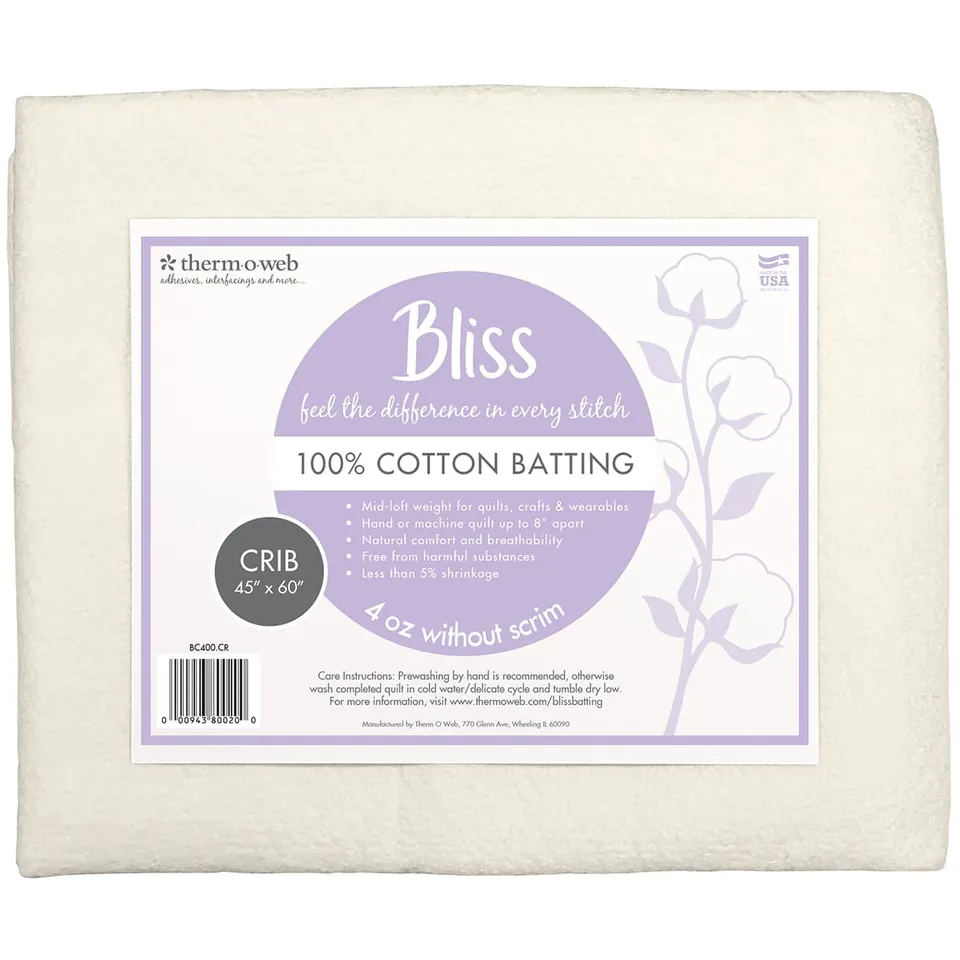 Bliss Battings ouate coton Crib 114x152 cm 100% coton