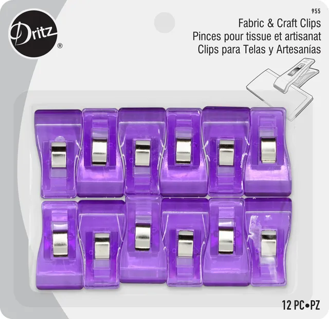 Dritz 955 pinces tissu violet 12 pièces couture