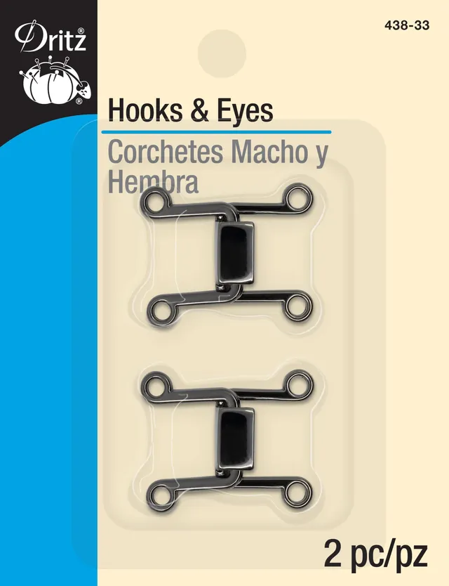 Dritz Hooks Eyes agrafes crochet jupe gunmetal 2 pc