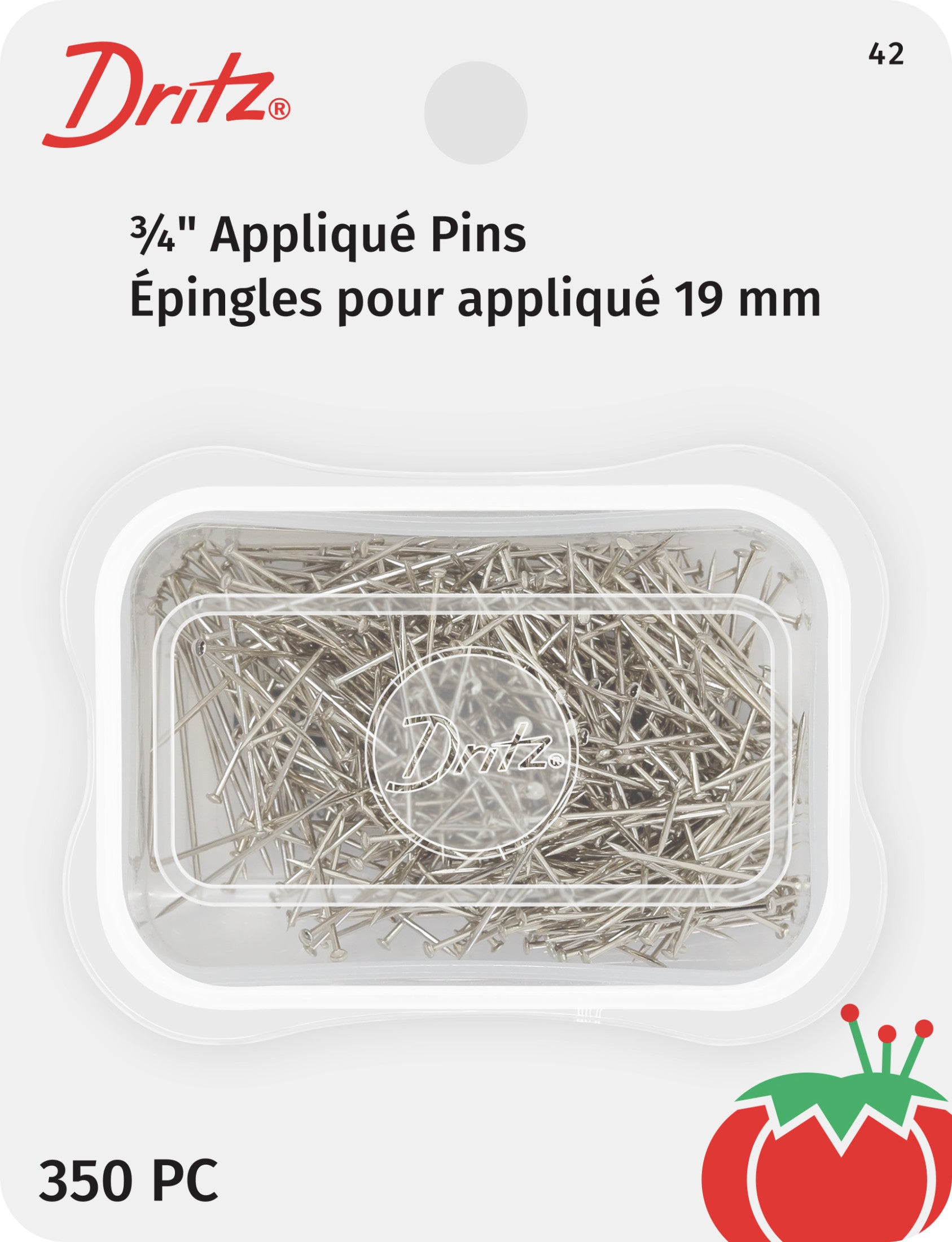 Dritz 42 épingles appliqué nickel 3/4" 350 pc