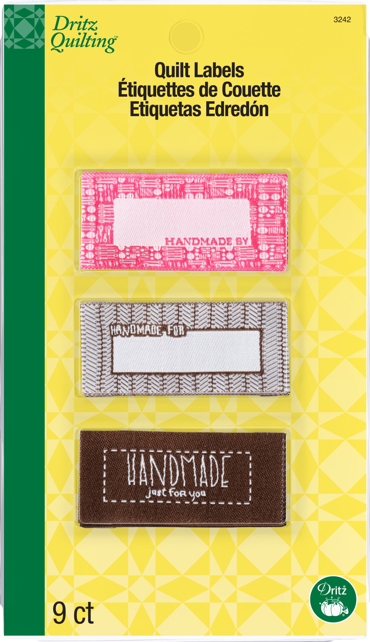 Dritz Quilting étiquettes à coudre assorties 9 pc