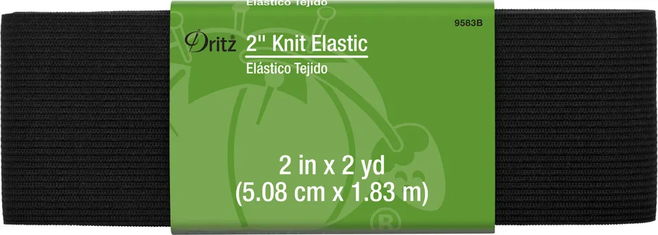 Dritz élastique tricoté noir couture 50 mm 7,3 m souple