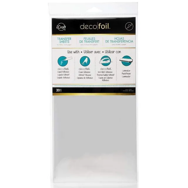 HeatnBond Deco Foil foil transfert argent 20 feuilles