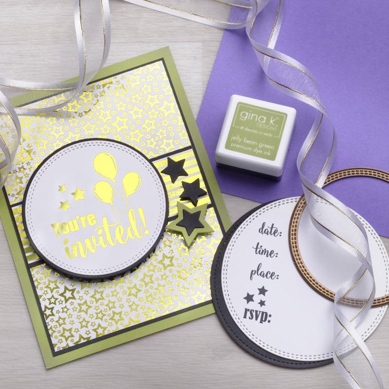 HeatnBond Gina K. Foil-Mates You're Invited 12 feuilles